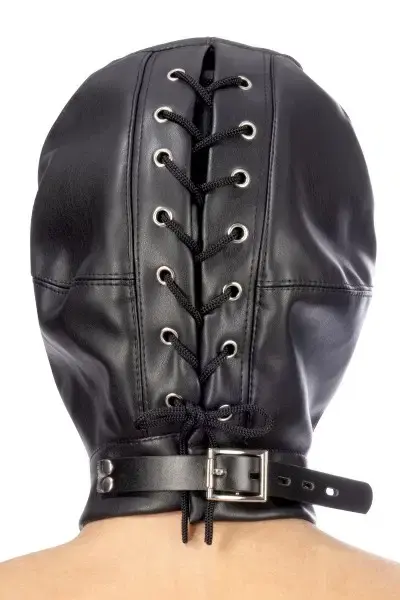 Thumbnail: FT BDSM Hood in Leatherette with Removable Mask