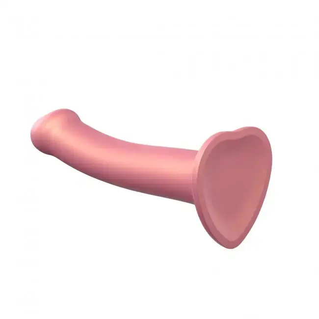 Thumbnail: StrapOnMe Mono Density Dildo Metallic Vieux Rose Size M Shine (MSRP CAD$89.99)