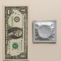 Comparison of a six-inch length using a dollar bill and a condom
