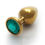Thumbnail: Shots - Ouch! - Round Gem Butt Plug - Gold / Emerald Green - Medium