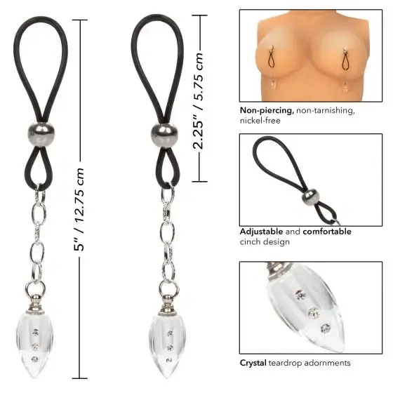 Thumbnail: Nipple Play Non-Piercing Nipple Jewelry Crystal Teardrop