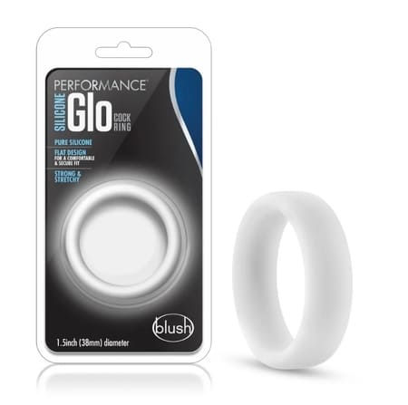 Silicone Glo Cock Ring - White Glow