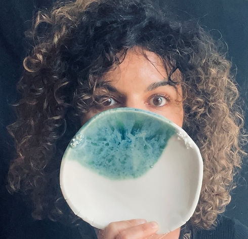 Assiette en porcelaine Swimming pool