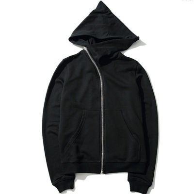 Thumbnail: Men’s Black Full-Zip Streetwear Hoodie