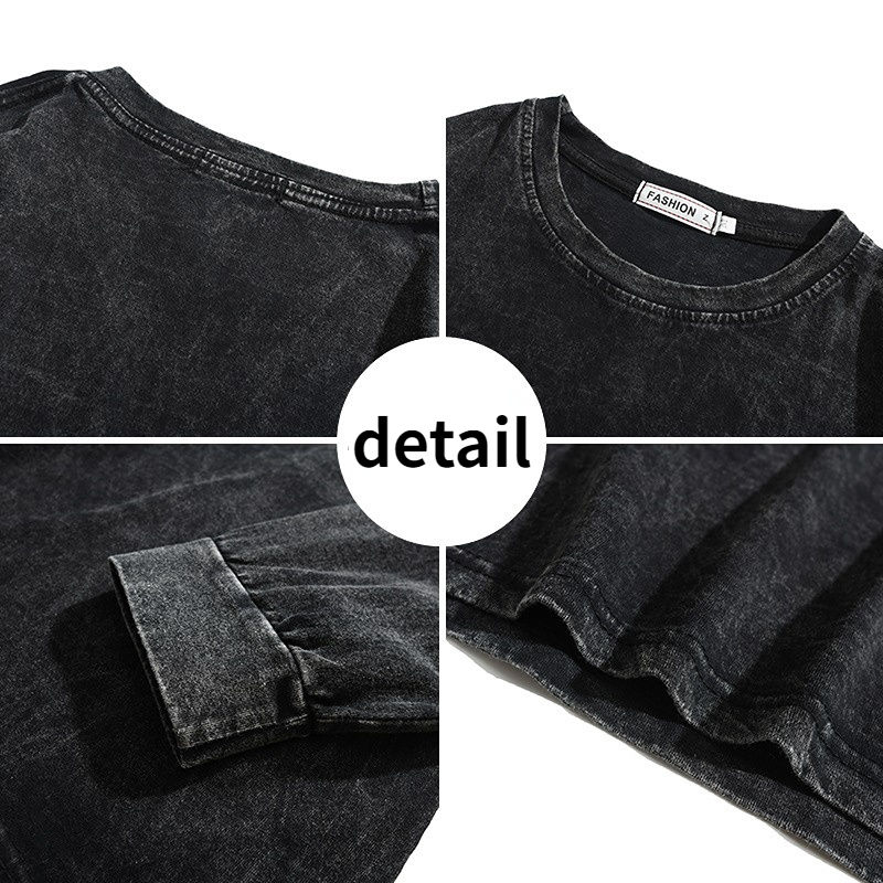 Thumbnail: Men’s Vintage-Wash Oversized Long-Sleeve T-Shirt