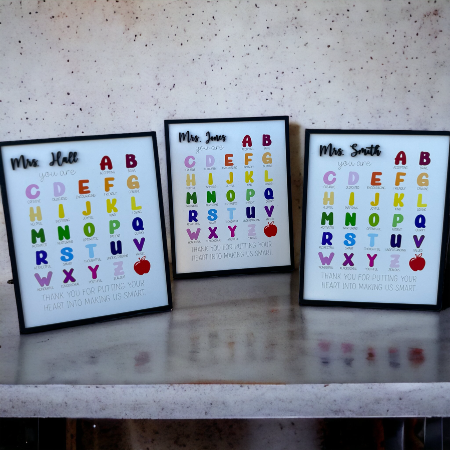 Thumbnail: Printed ABC teacher sign