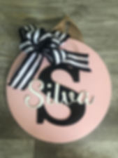 Family name sign w/ initial