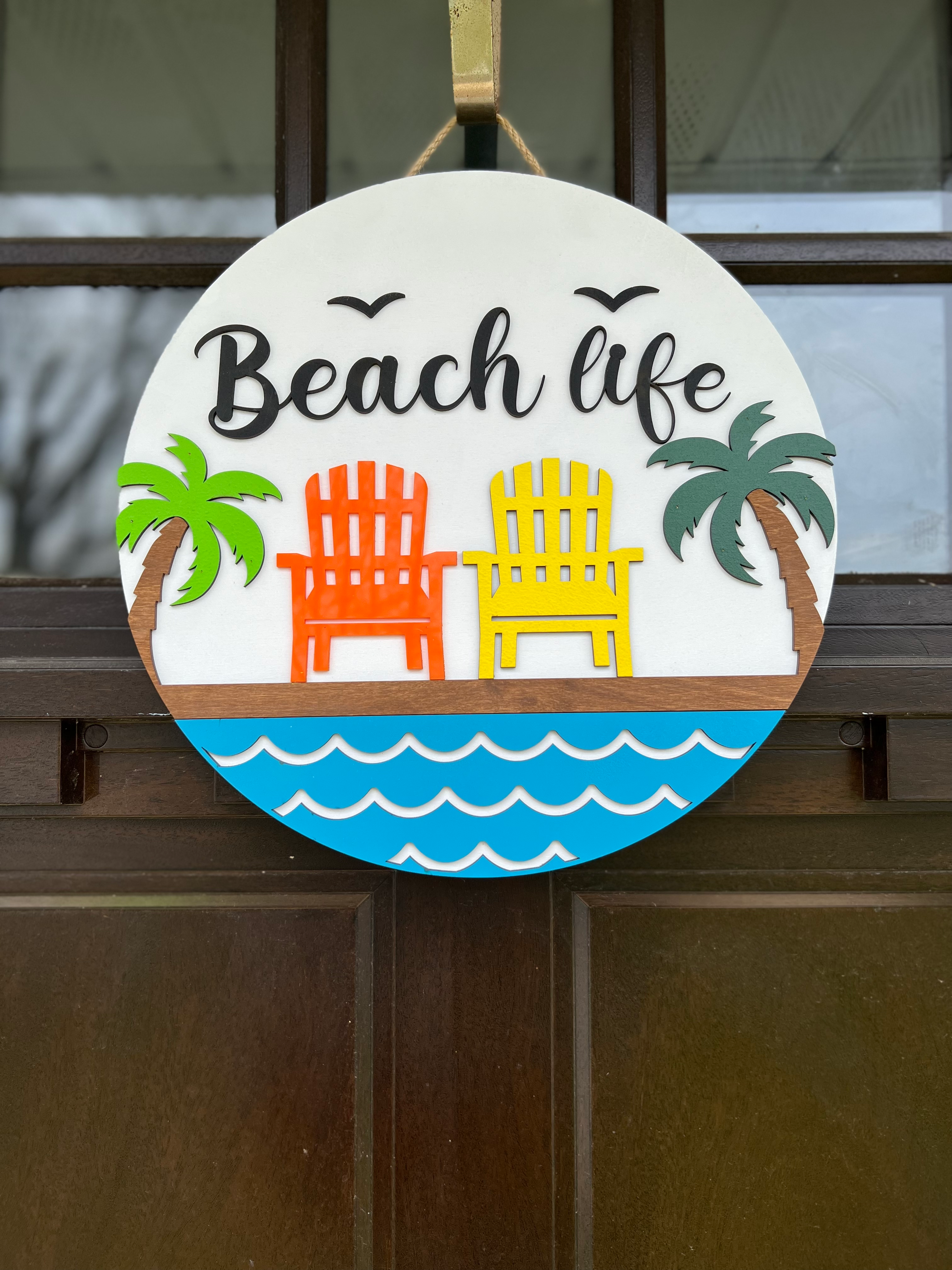 Beach life front door sign