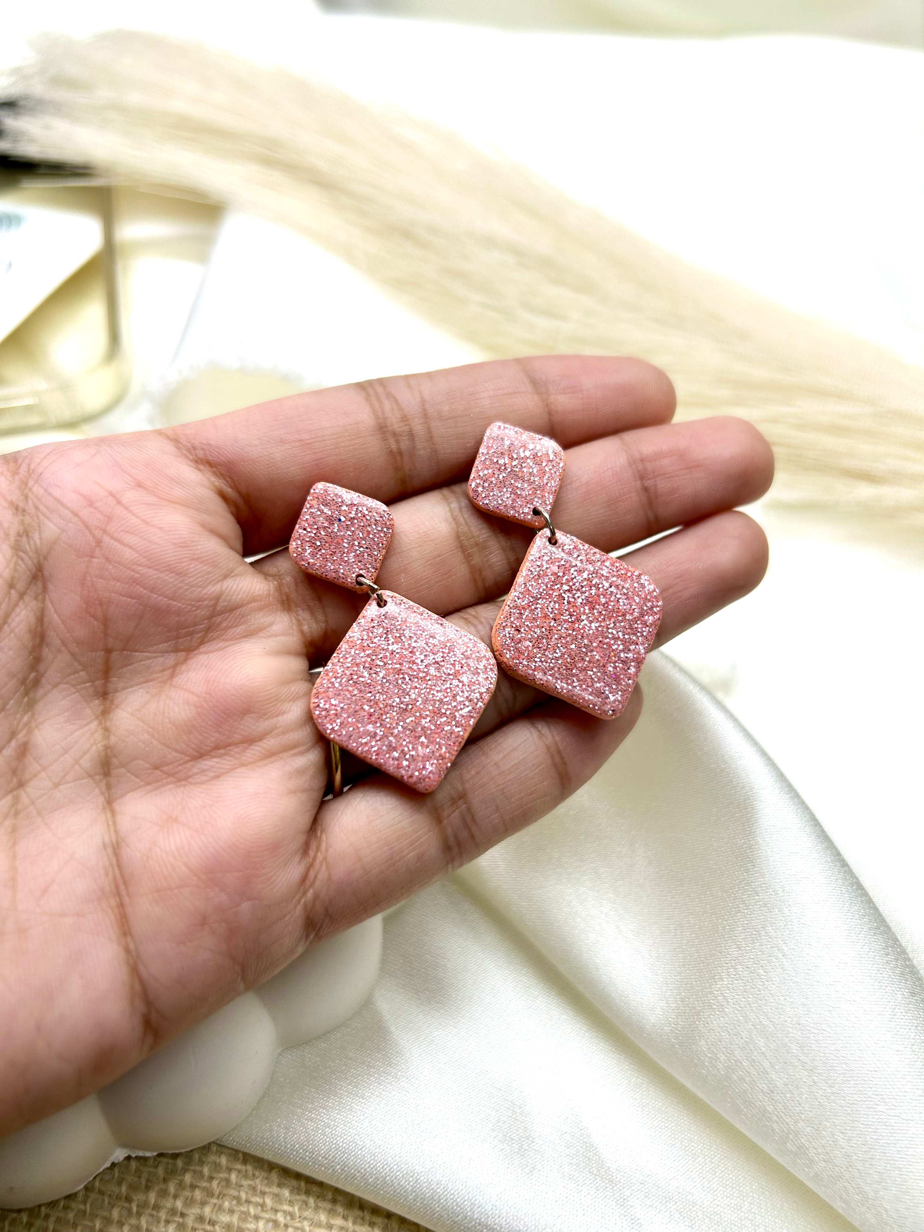 Pink Glittery Dangles