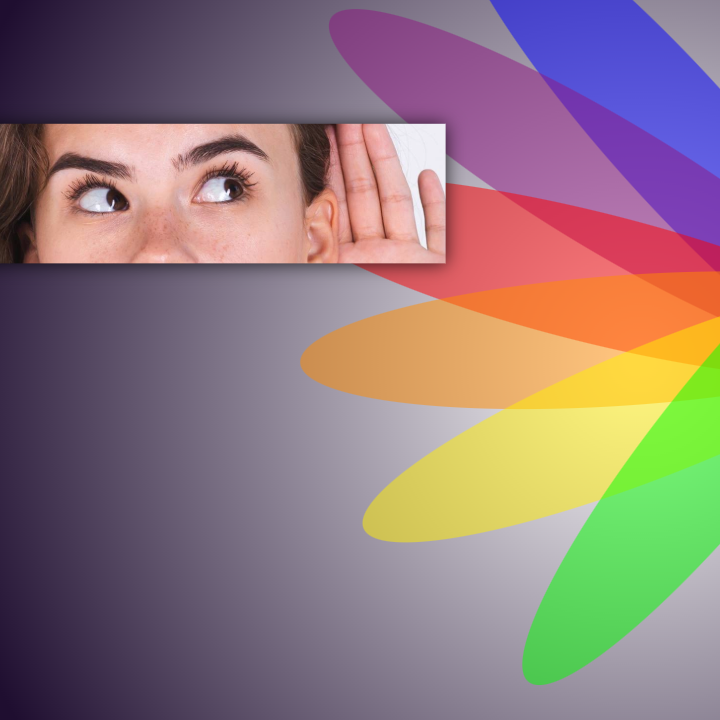 Persona escuchando colores que representan las emociones de sus clientes.