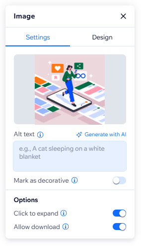 Ejemplo de campo de Alt Text, un campo vacío de Alt Text de una imagen en el backend de una página web.