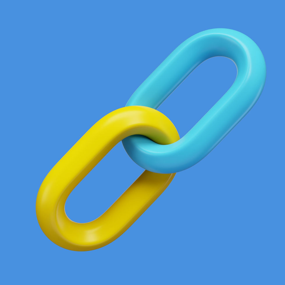 Una representación de enlace o hypervínculo en 3D.