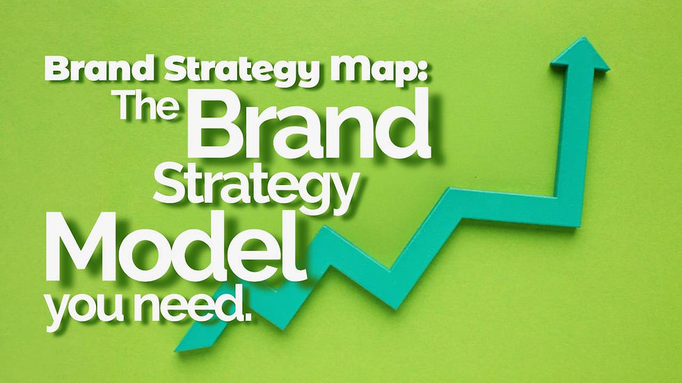 Article cover, showing an arrow that represents ROI going up, and the text: "Brand Strategy Map: The Brand Strategy Model you need"