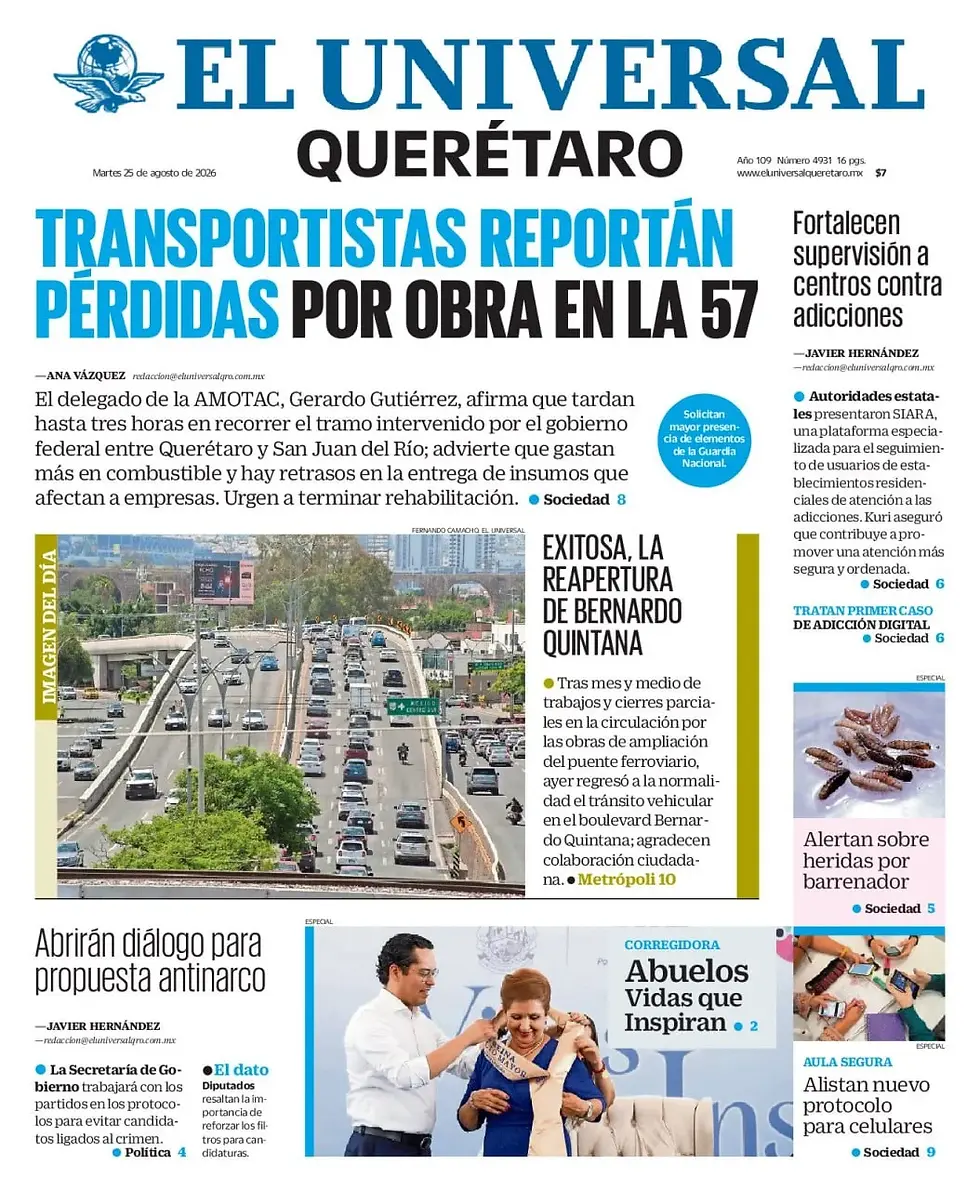 Martes 25 agosto. El Universal