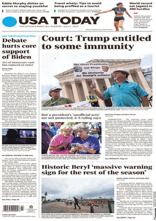 Martes 02 de julio. USA Today