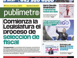 Martes 13 de agosto. Publimetro