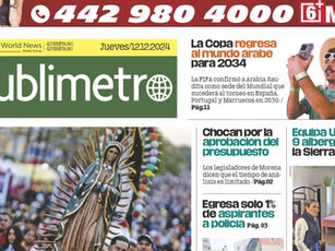 Jueves 12 de diciembre. Publimetro