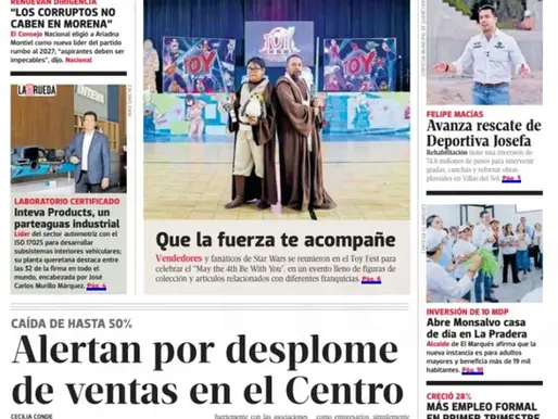 Lunes 4 Mayo. Diario de Querétaro