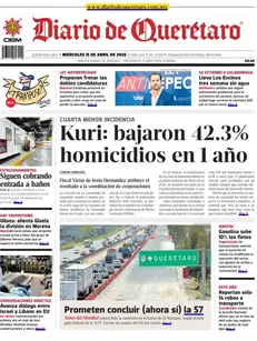 Miércoles 15 Abril. Diario de Querétaro