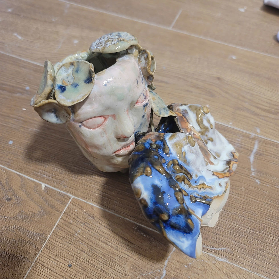 Pieces of broken ceramics