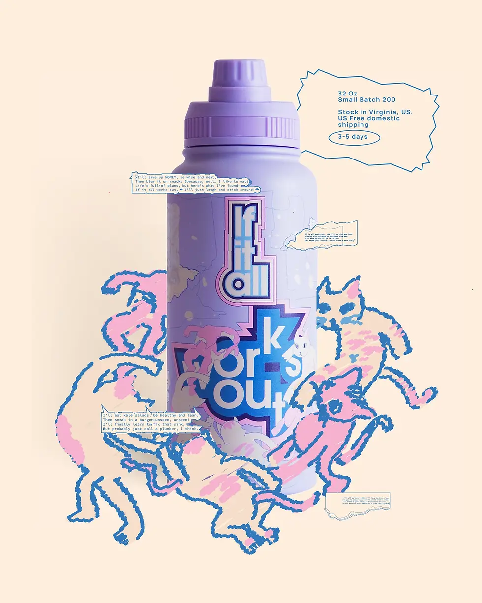 HFProjects Urban Collectible Art Bottle - Postmodern Edition - Cat Series