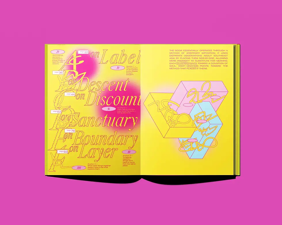Thumbnail: SEAthrough #01 VÉ SỐ, Southeast Asia artbook – spread with work by Hoang-Dan Pham