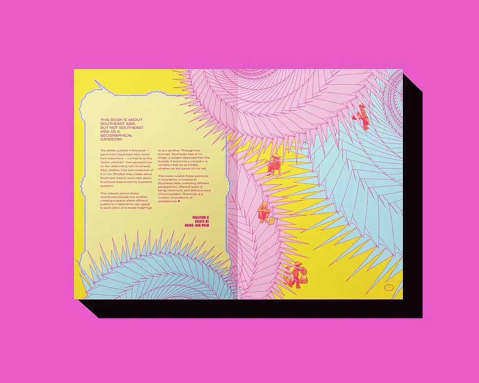 Thumbnail: SEAthrough #01 VÉ SỐ, Southeast Asia artbook – spread with work by Hoang-Dan Pham