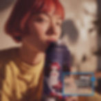 Thermal bottle with bold female illustration of a red-haired nude woman and the quote “Not a fan of me?