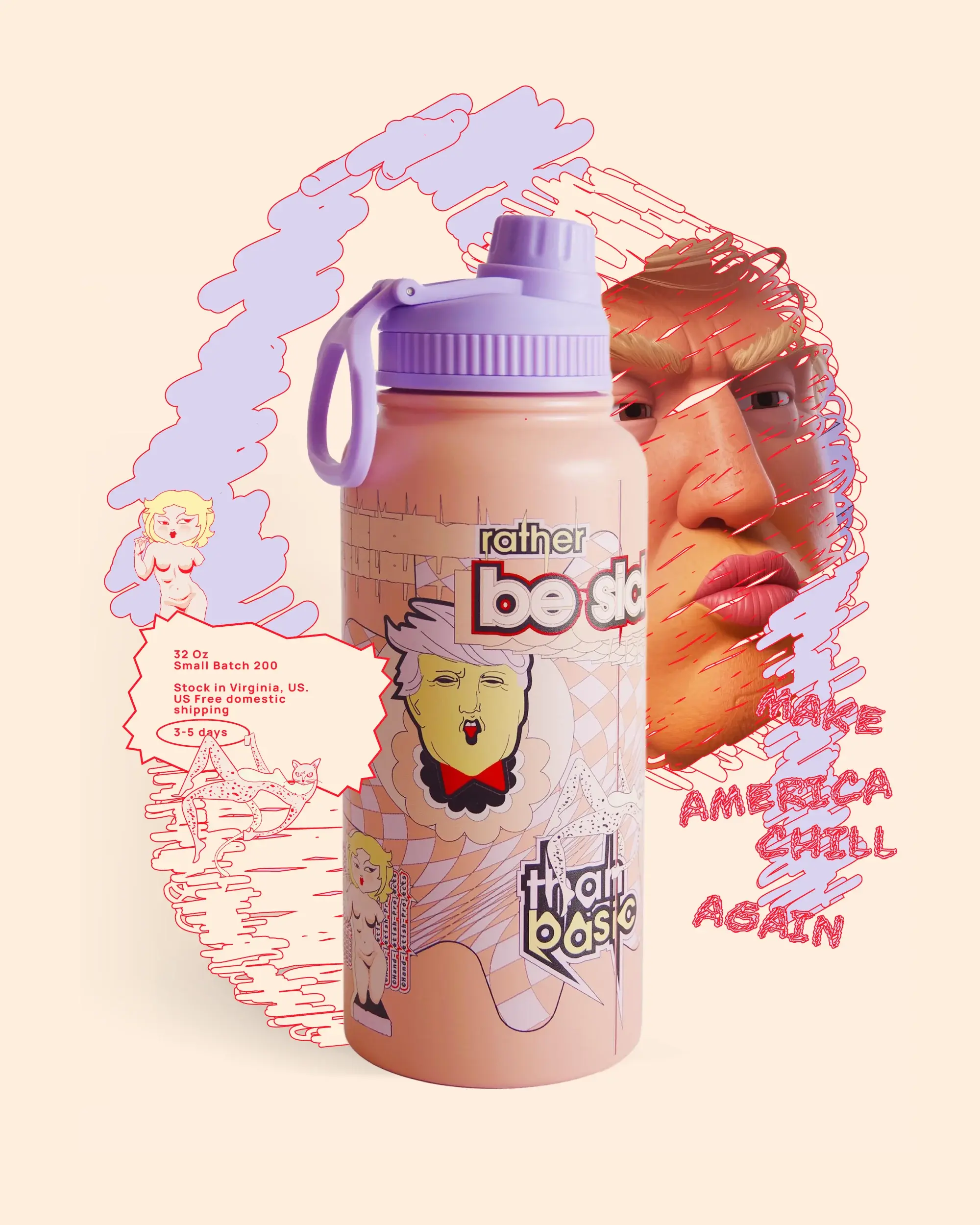 HFProjects Urban Collectible Art Bottle - Postmodern Edition - America Series