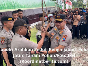 Kapolri Arahkan Peduli Penghijauan, Polda Jatim Tanam Pohon