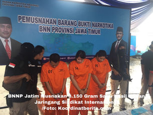 BNNP Jatim Musnakan 8.150 Gram Sabu Hasil Sitaan Jaringang Sindikat Internasional 