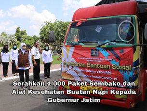 1.000 Paket Sembako dan Alat Kesehatan Buatan Napi Diserahkan Gubernur Jatim