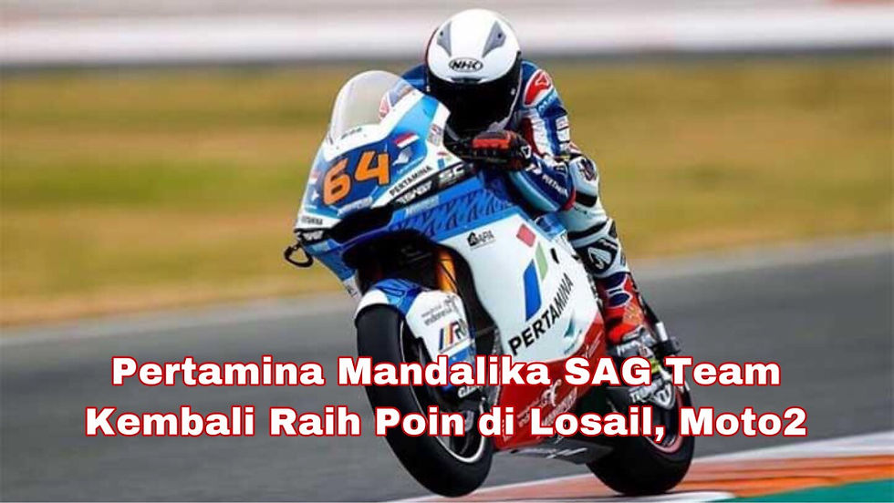 Pertamina Mandalika SAG Team kembali meraih poin setelah Bo Bendsneyder meraih posisi ke-12 pada balapan Moto2 Doha di Sirkuit Losail, Qatar.