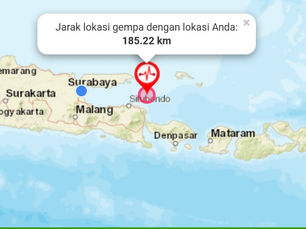 Kekuatan 6,44 SR, Situbando Goyang Surabaya Beberapa Menit