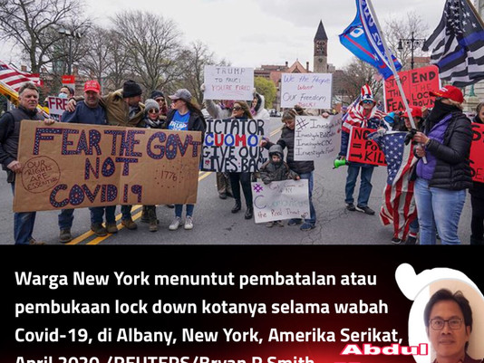 MEREKA MENOLAK PEMBATASAN, Protes Anti-Pembatasan di Sejumlah Kota di Amerika Serikat.