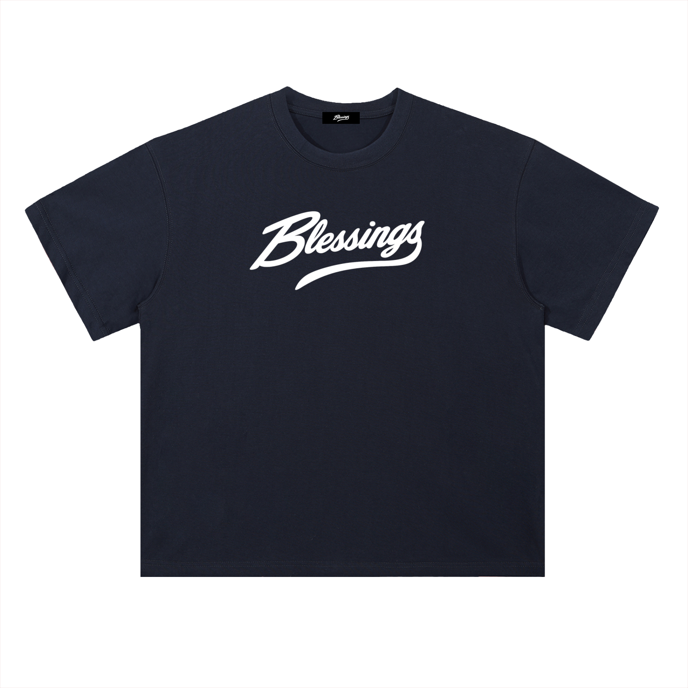 BLESSINGS Script Heavy Tee {NVY}