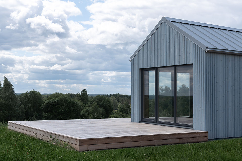 Dvišlaitis 25 m2 karkasinis modulinis namas