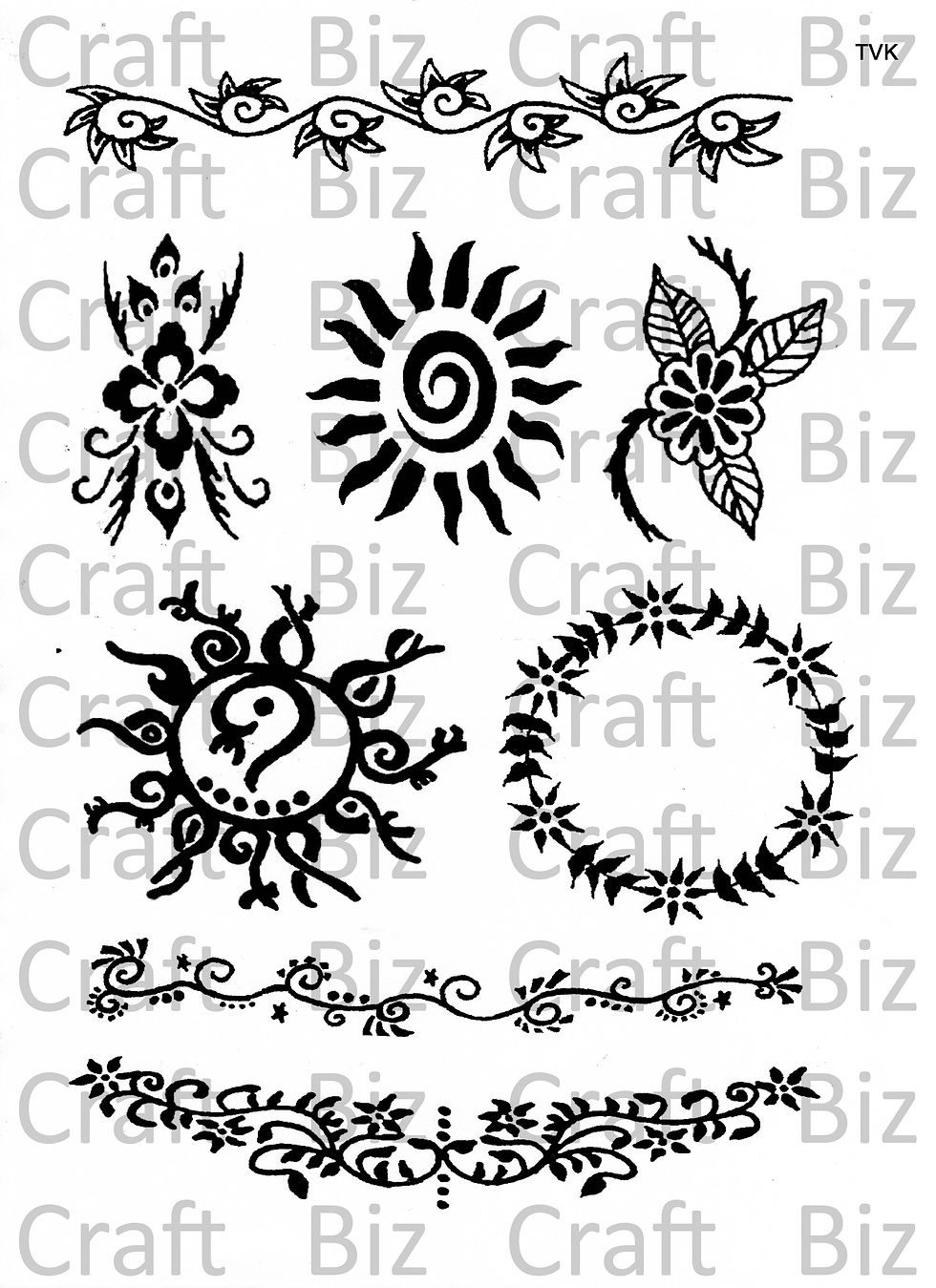 Floral (ii) Tattoo Design Sheet | craftbiz.co.uk
