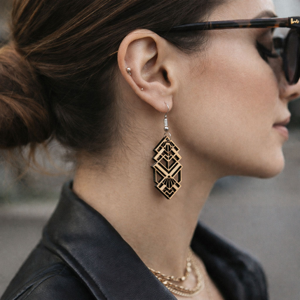 Geometric Art Deco-inspired Earrings