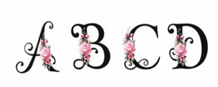 Thumbnail: Black Floral Initial Acrylic Disc Keyring 