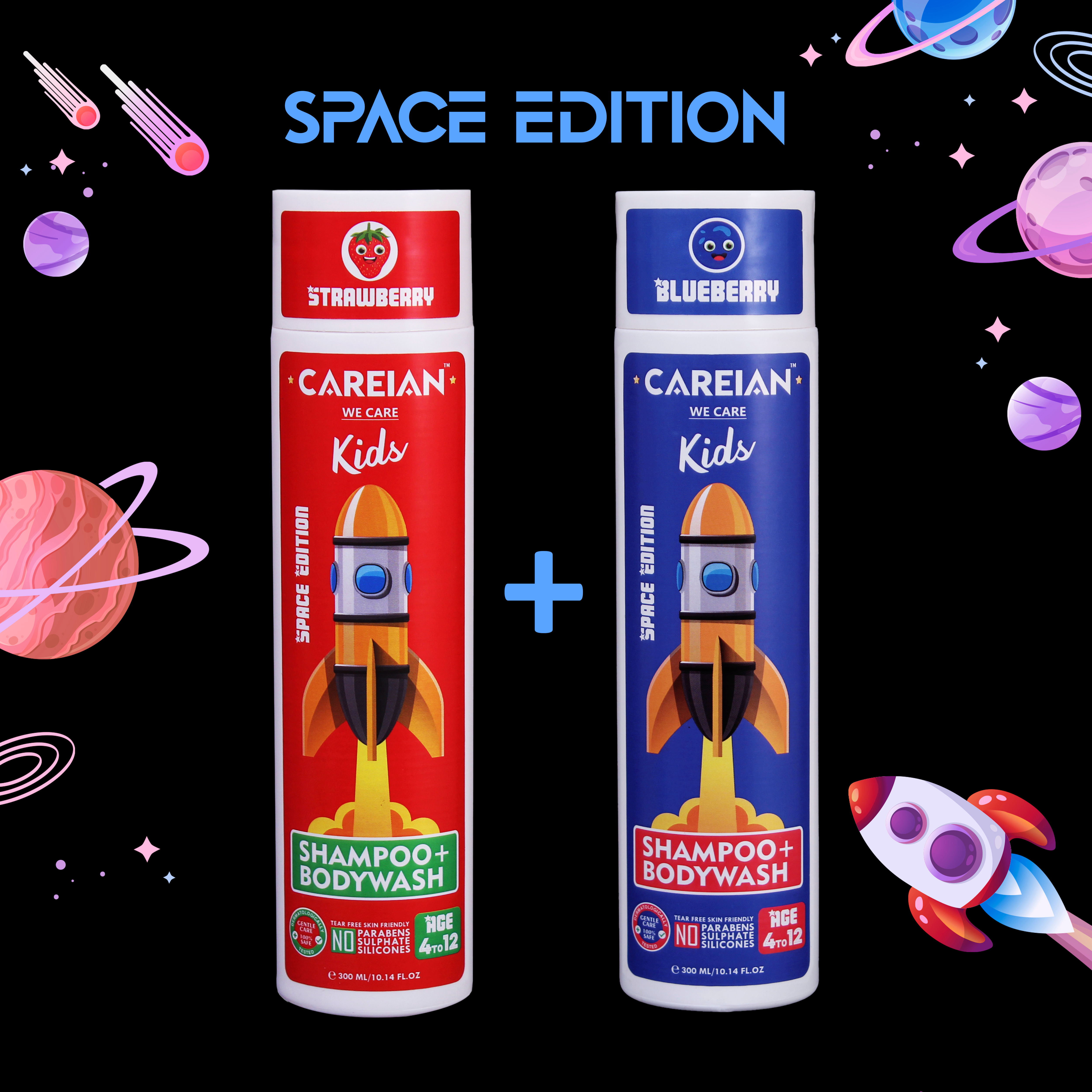 Strawberry + Blueberry Top to Toe Wash 300ml x 2