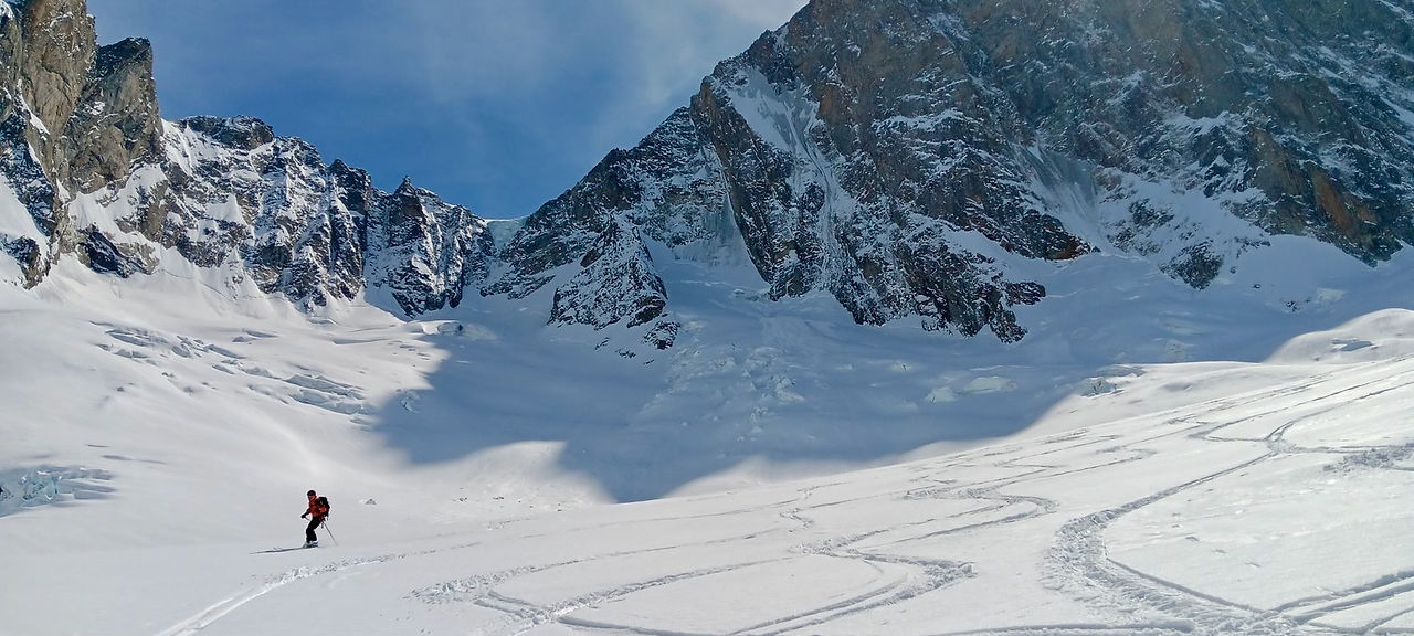 Abfahrt Leschaux-Gletscher