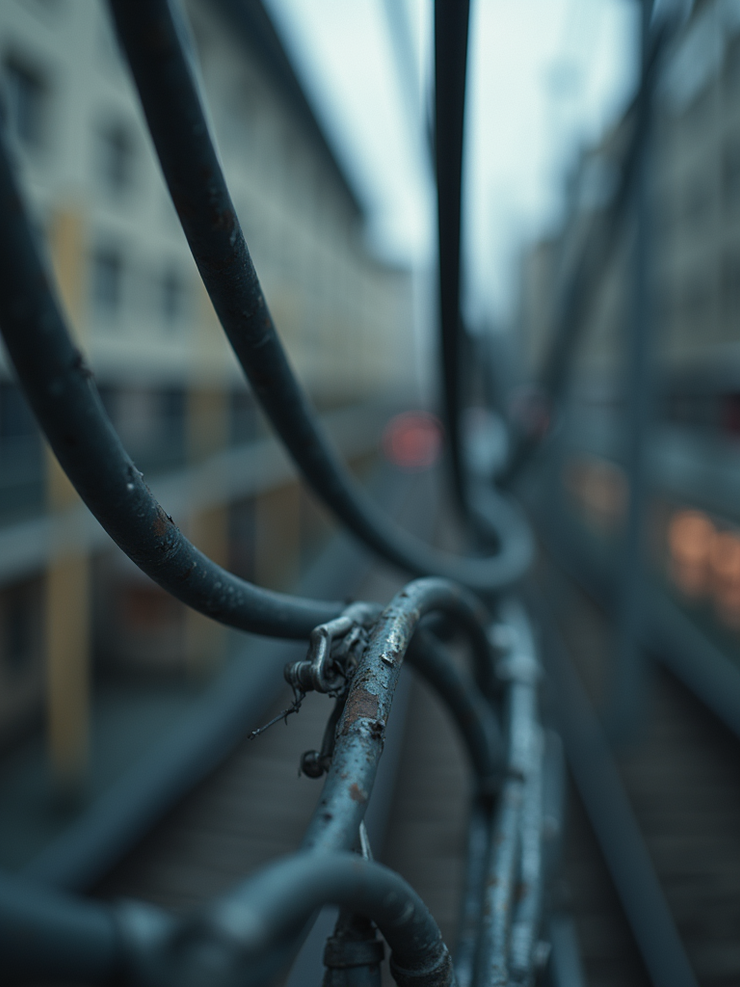 Detail of complex metallic aesthetic representing interconnected financial systems