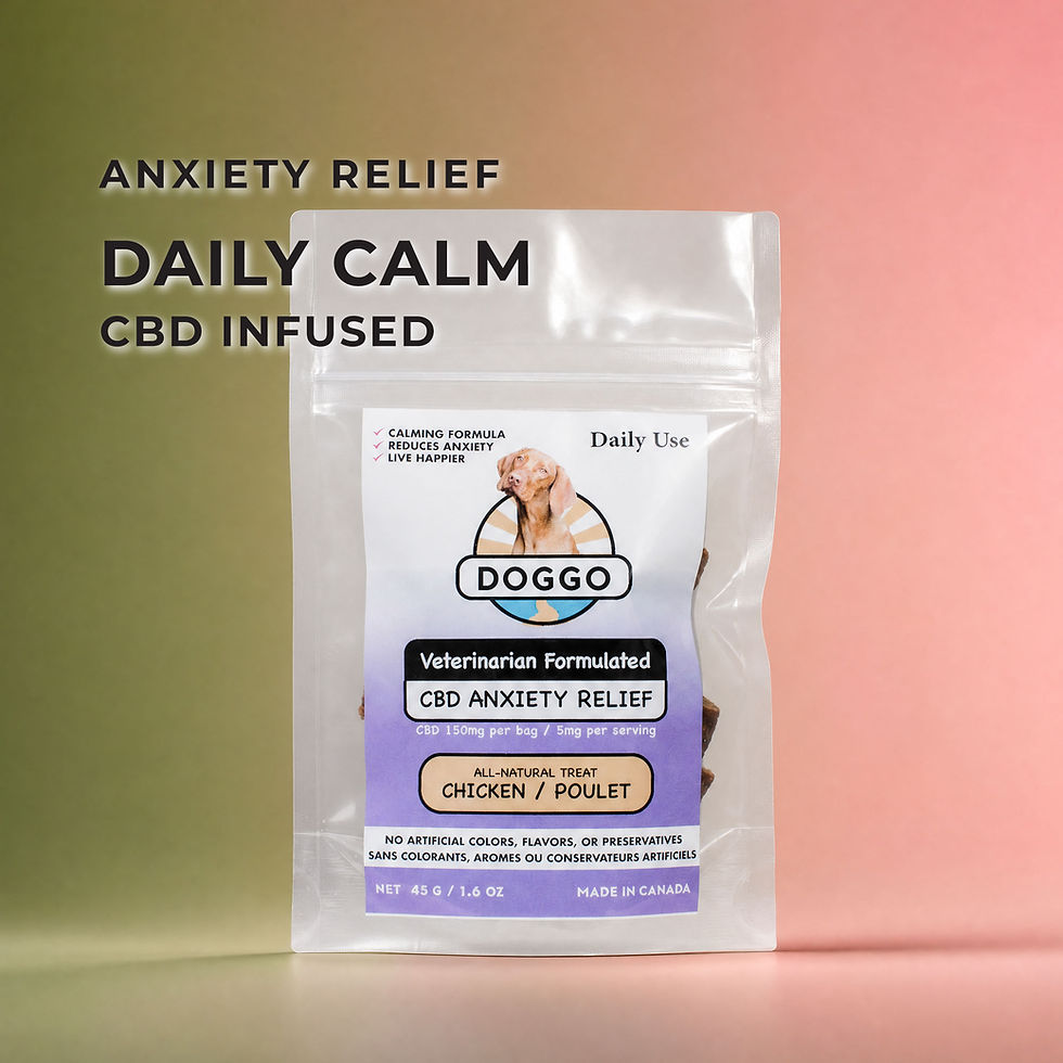 Doggo CBD Anxiety Relief dog treats for daily calm, stress support, and emotional balance.