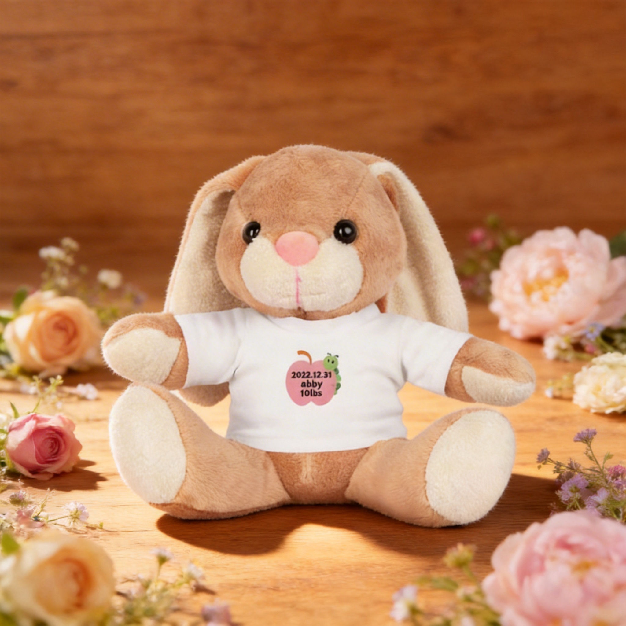 個人訂製蘋果寶寶出生公告毛絨玩具 - 嬰兒禮物