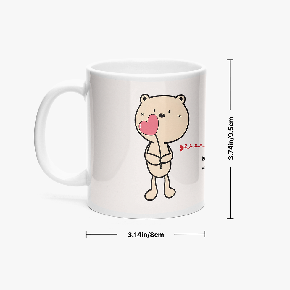 縮圖：💕 客製化可愛愛心小熊馬克杯 – 情人節禮物 / 週年紀念杯