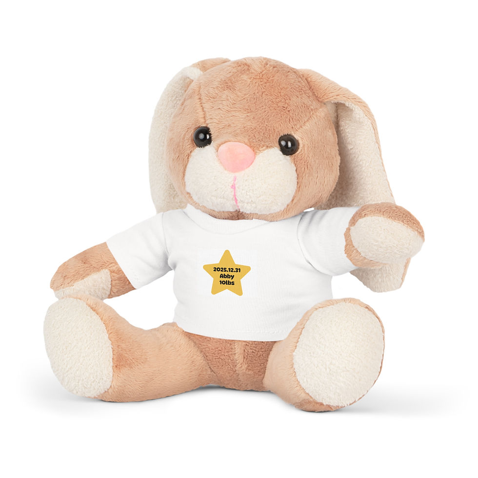 縮圖：Yellow Star Name Date Plush Toy | Baby Gifts