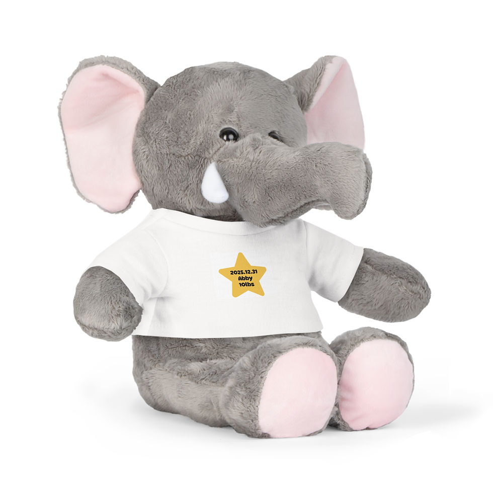 縮圖：Yellow Star Name Date Plush Toy | Baby Gifts