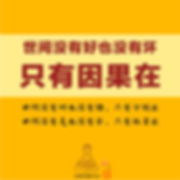 世间没有好也没有坏,只有因果在; 世间没有对也没有错,只有分别在; 世间没有