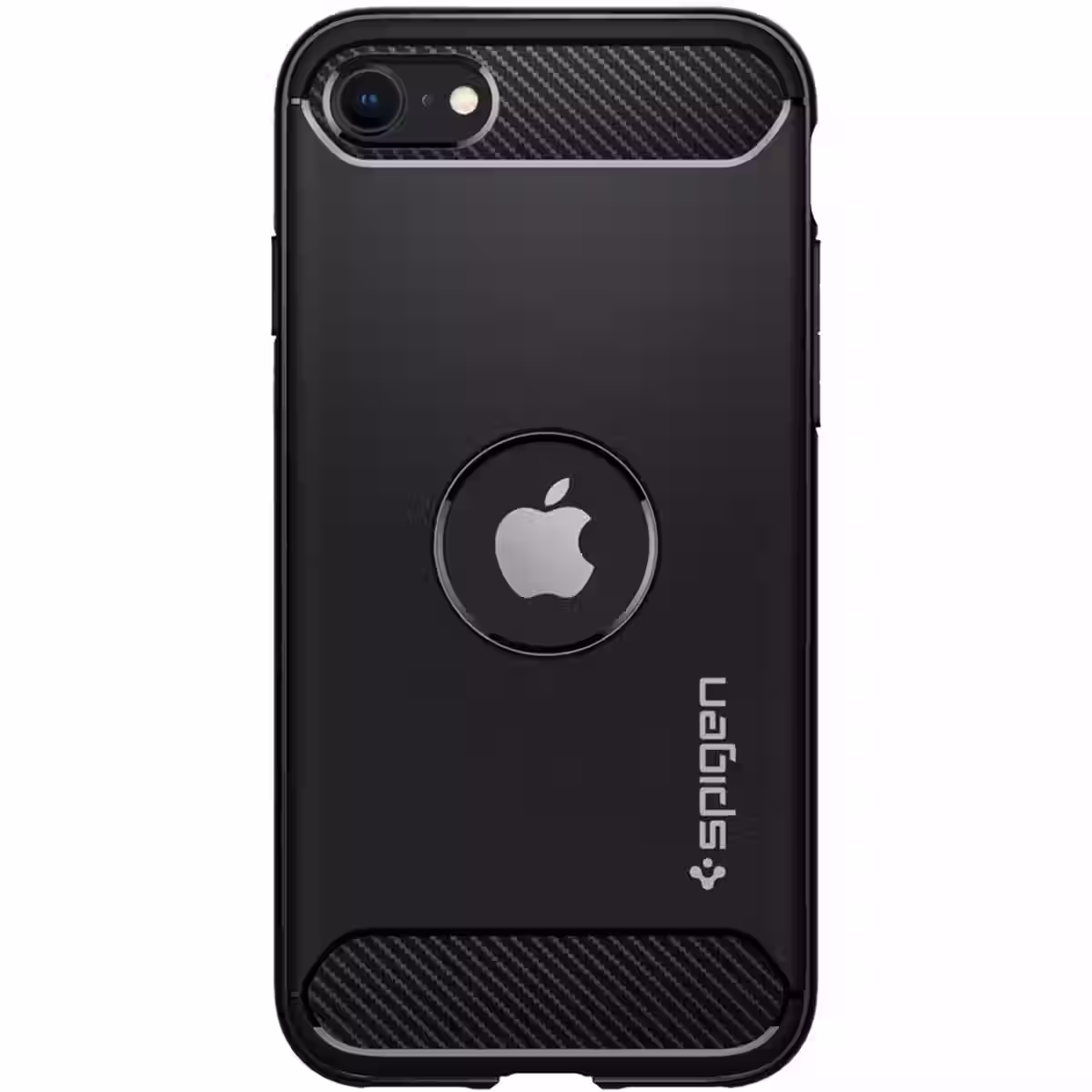 Spigen Rugged Armor Backcover Apple iPhone SE (2022 / 2020) - Zwart (Hoesje)